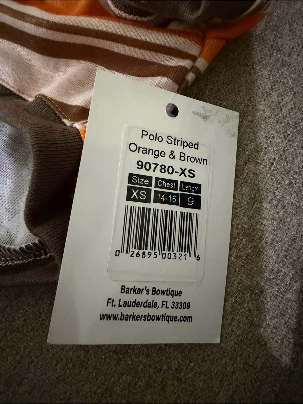 Pet Polo Shirt for Dogs - Orange & Brown Striped
